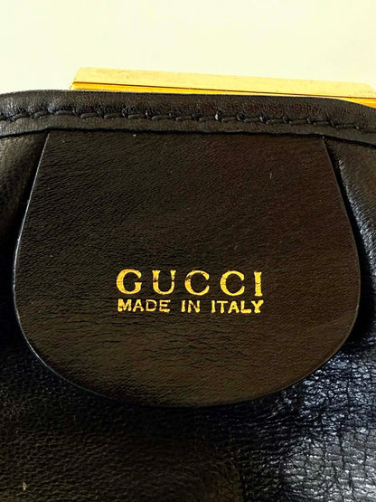 Gucci by Tom ford Black Crocodile Embossed Leather Handbag