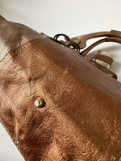 Chloe Metallic Bronze Panddington Satchel Bag