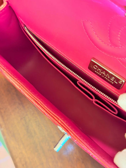 Chanel Pink Alligator Medium Double Flap