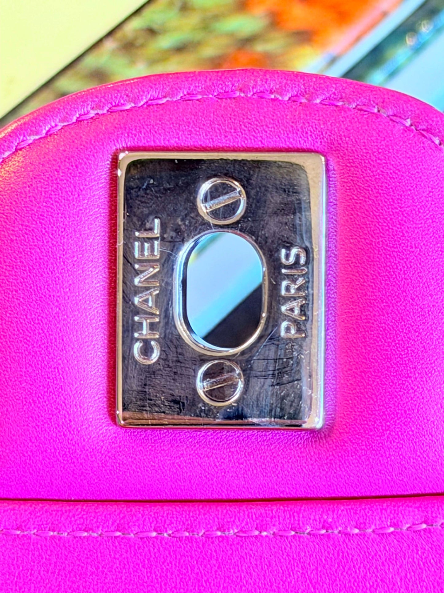 Chanel Pink Alligator Medium Double Flap