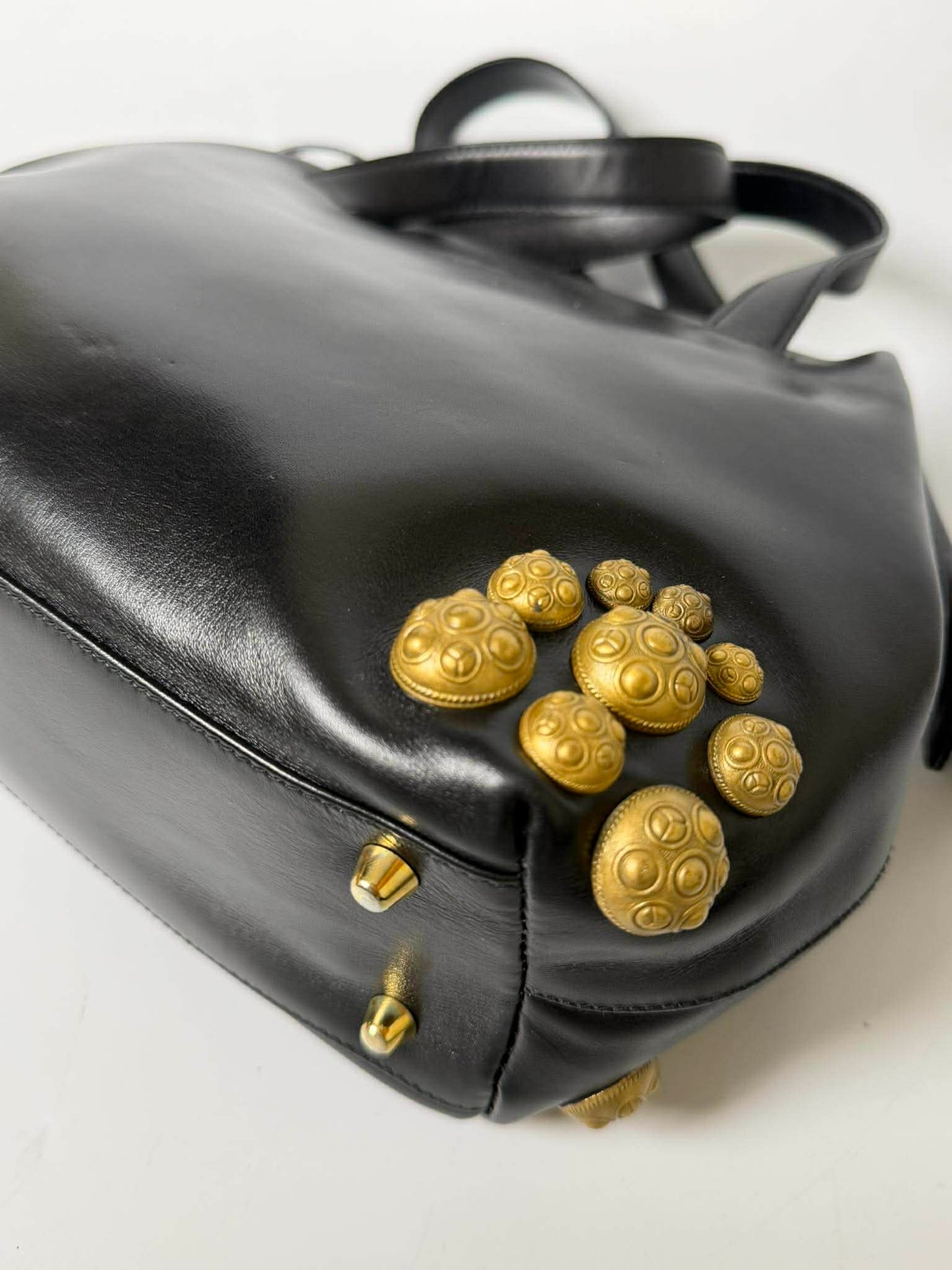 Vintage Prada Black Handbag Gold Hardware