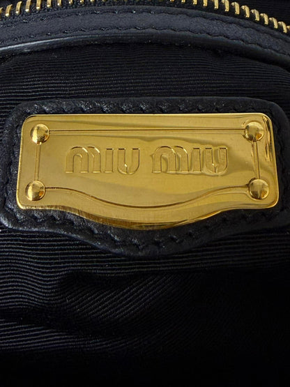 Miu Miu Black Leather Frame Satchel Bag