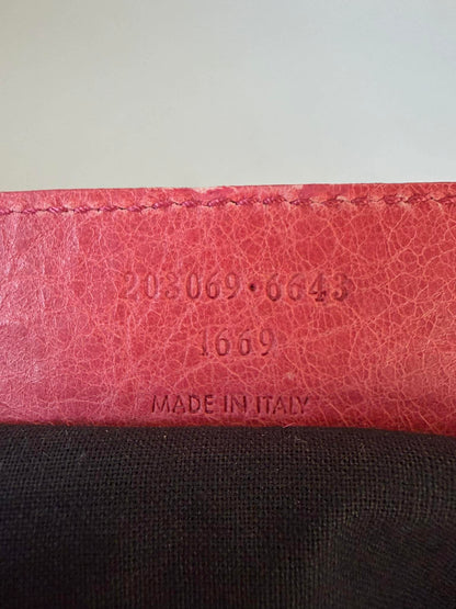 Balenciaga Framboise Giant 21 Silver Pompon Bag