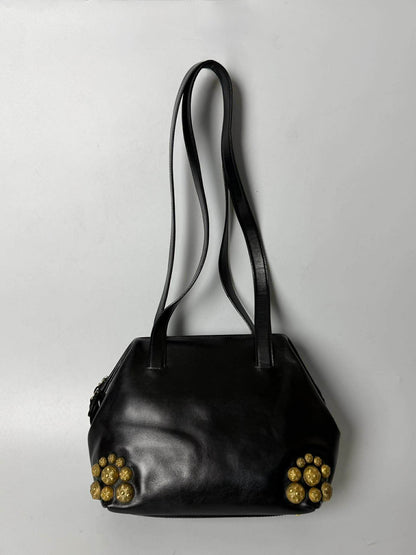 Vintage Prada Black Handbag Gold Hardware