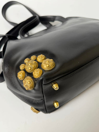 Vintage Prada Black Handbag Gold Hardware