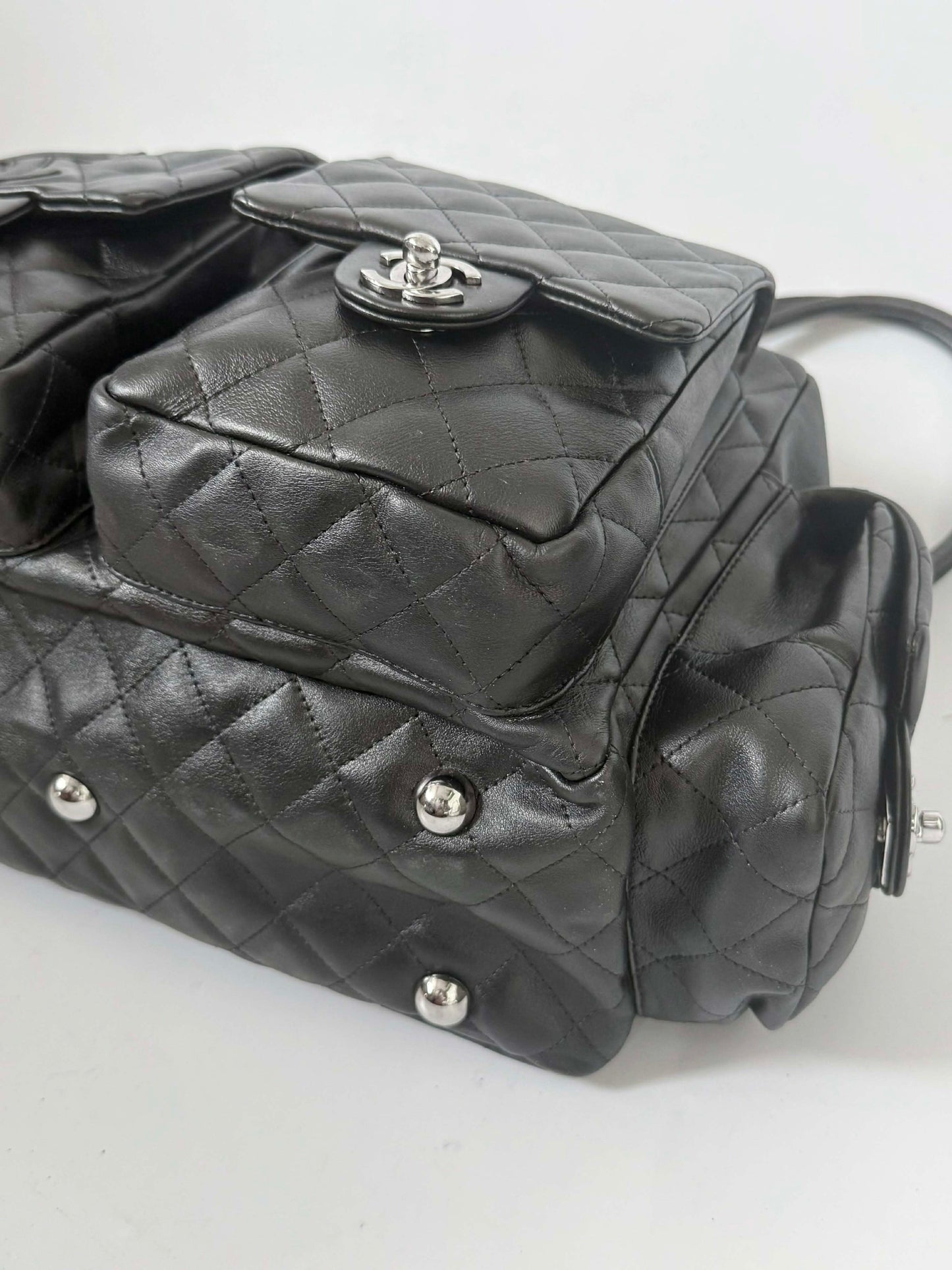 Chanel Black Quilted Leather Ligne Cambon Reporter Bag