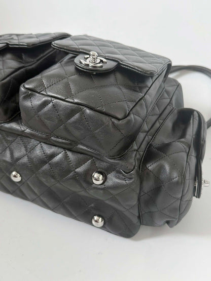 Chanel Black Quilted Leather Ligne Cambon Reporter Bag