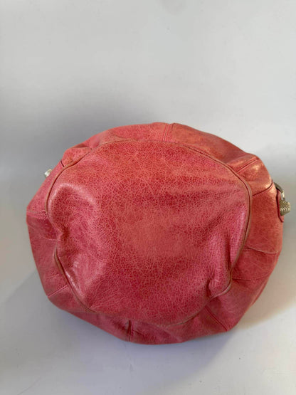 Balenciaga Framboise Giant 21 Silver Pompon Bag