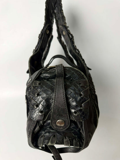 Chloe Black Python Silverado Satchel Bag