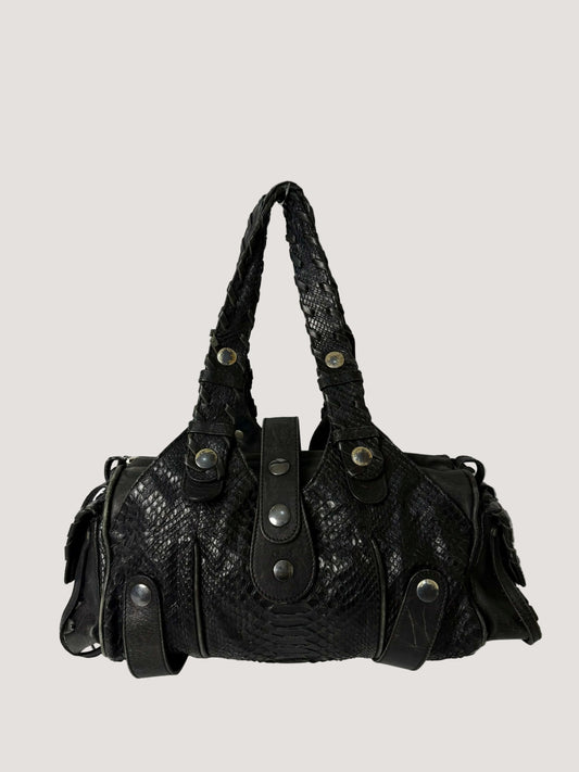 Chloe Black Python Silverado Satchel Bag