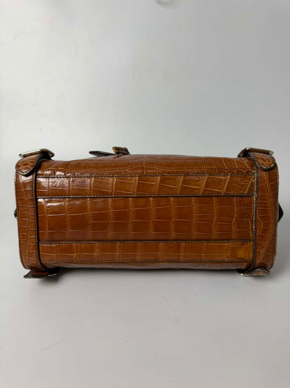 Prada Brown Crocodile Bauletto Bag