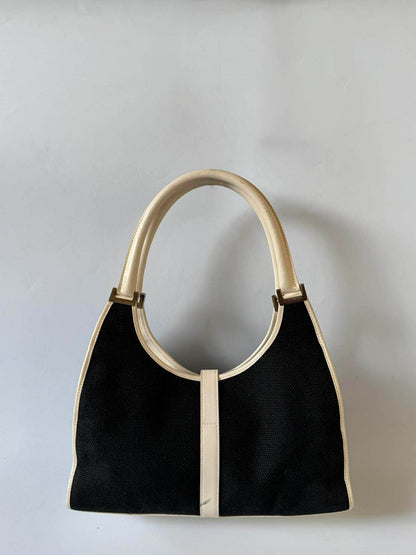 Gucci Jackie Bardot Canvas Shoulder Bag
