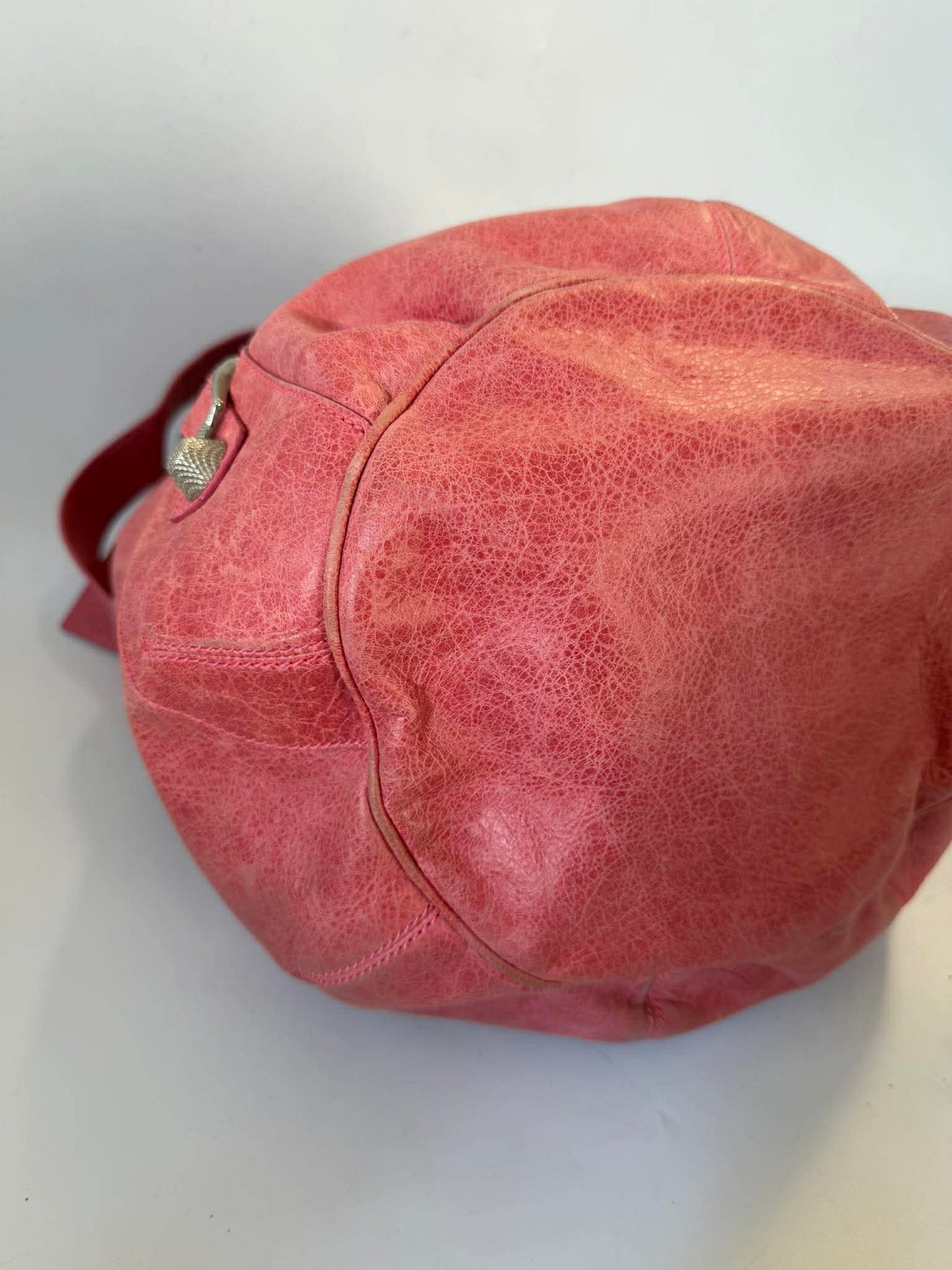 Balenciaga Framboise Giant 21 Silver Pompon Bag