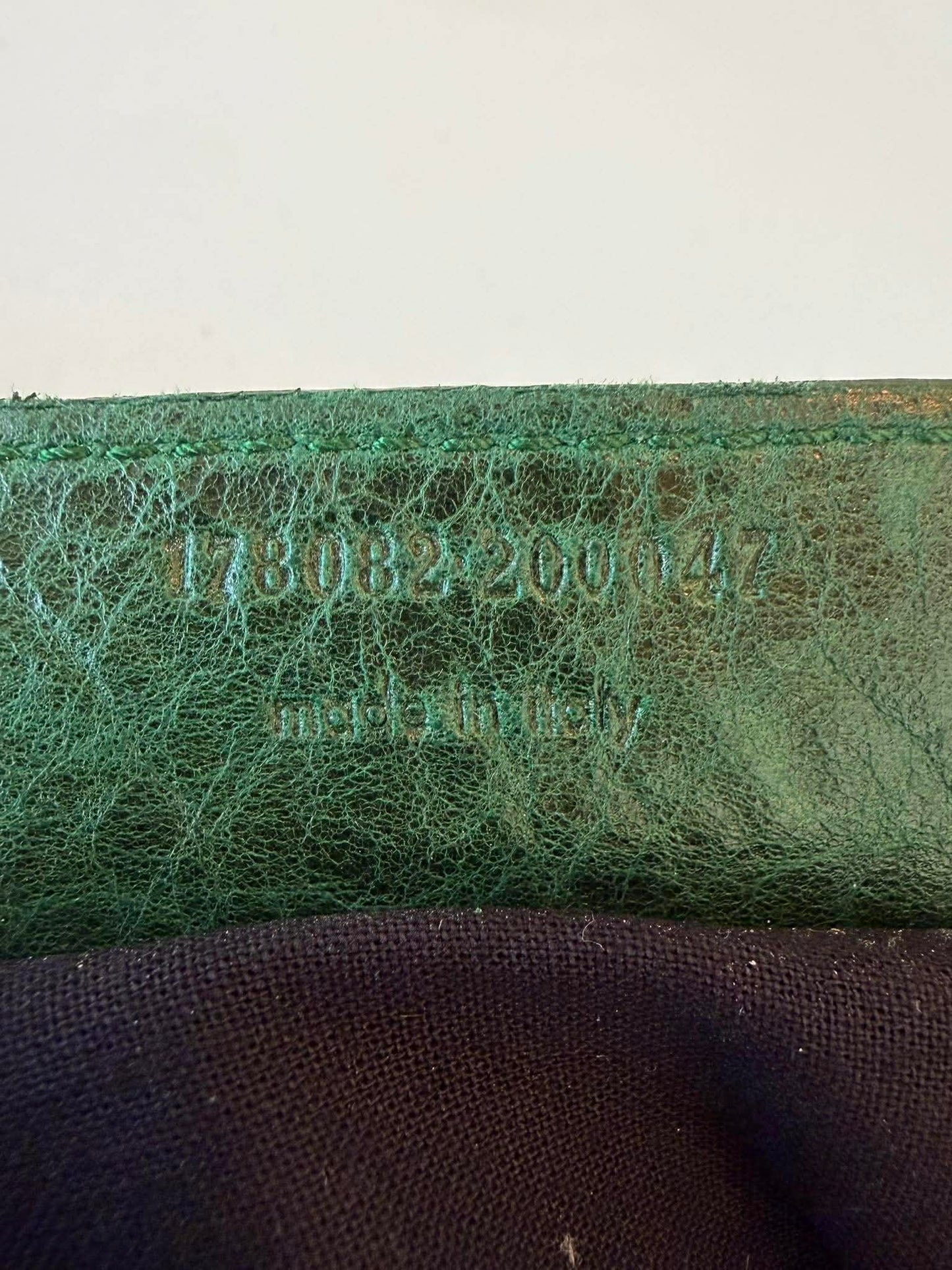 2000’s Balenciaga Green Leather Giant 21 Gold Part Time Bag