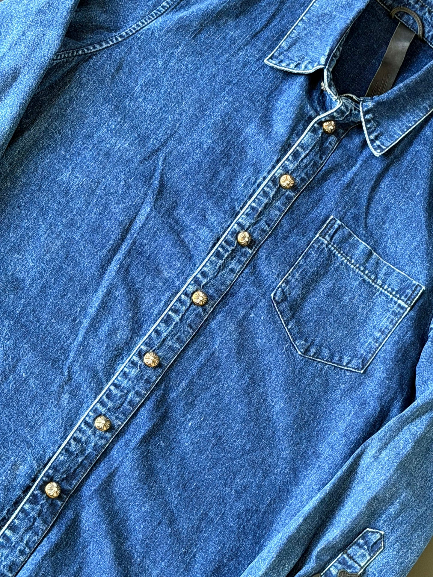 Chrome Hearts Cross-Skin Blue Denim Shirt