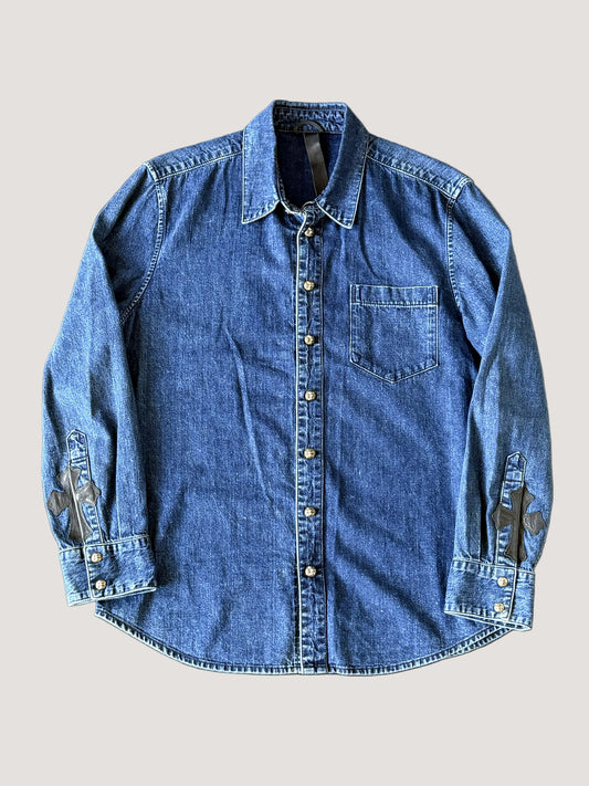 Chrome Hearts Cross-Skin Blue Denim Shirt