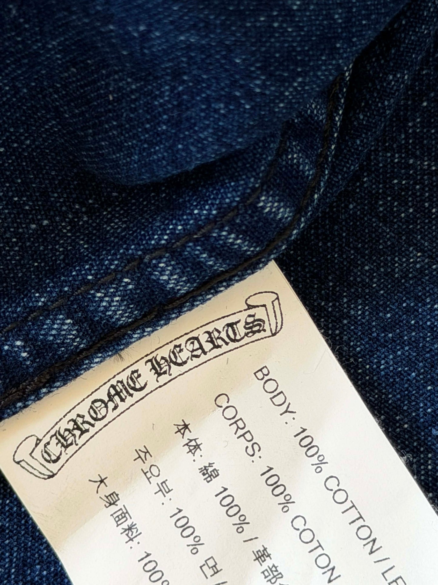 Chrome Hearts Cross-Skin Blue Denim Shirt