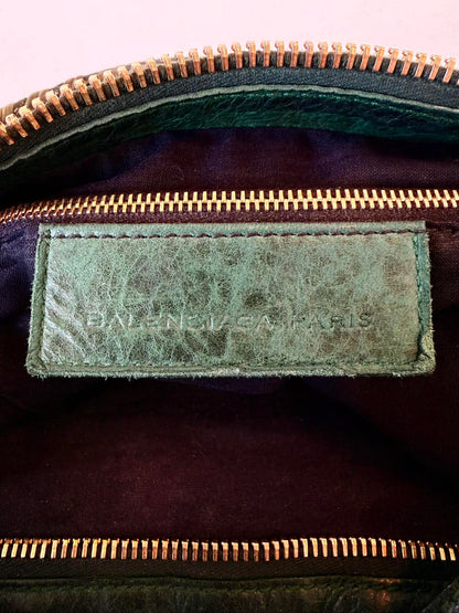 2000’s Balenciaga Green Leather Giant 21 Gold Part Time Bag