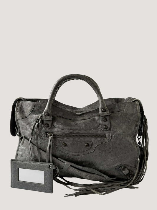 Balenciaga Gris Tarmac Motorcycle City Bag