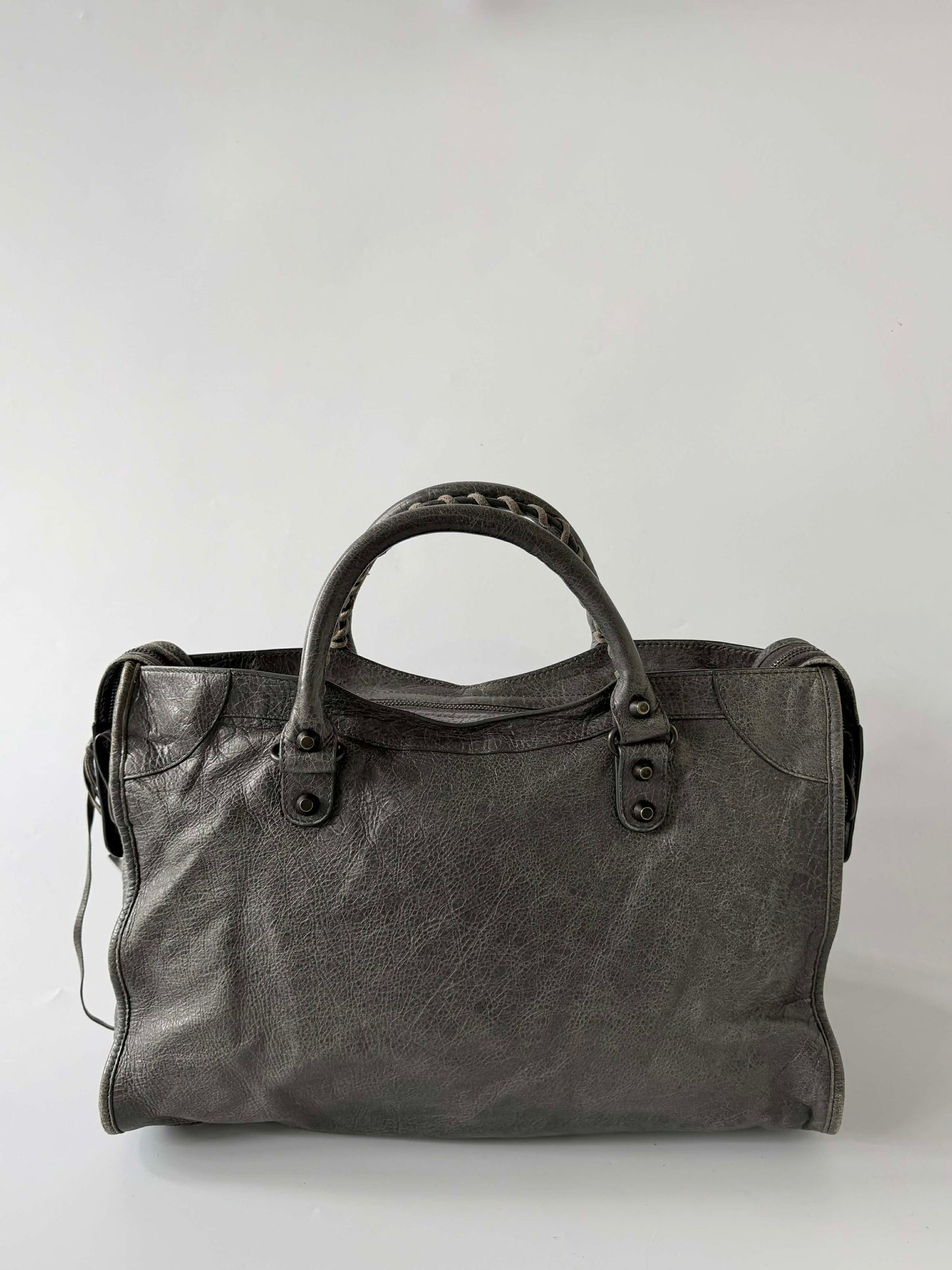 Balenciaga Gris Tarmac Motorcycle City Bag