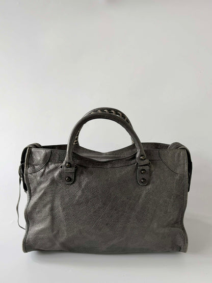 Balenciaga Gris Tarmac Motorcycle City Bag