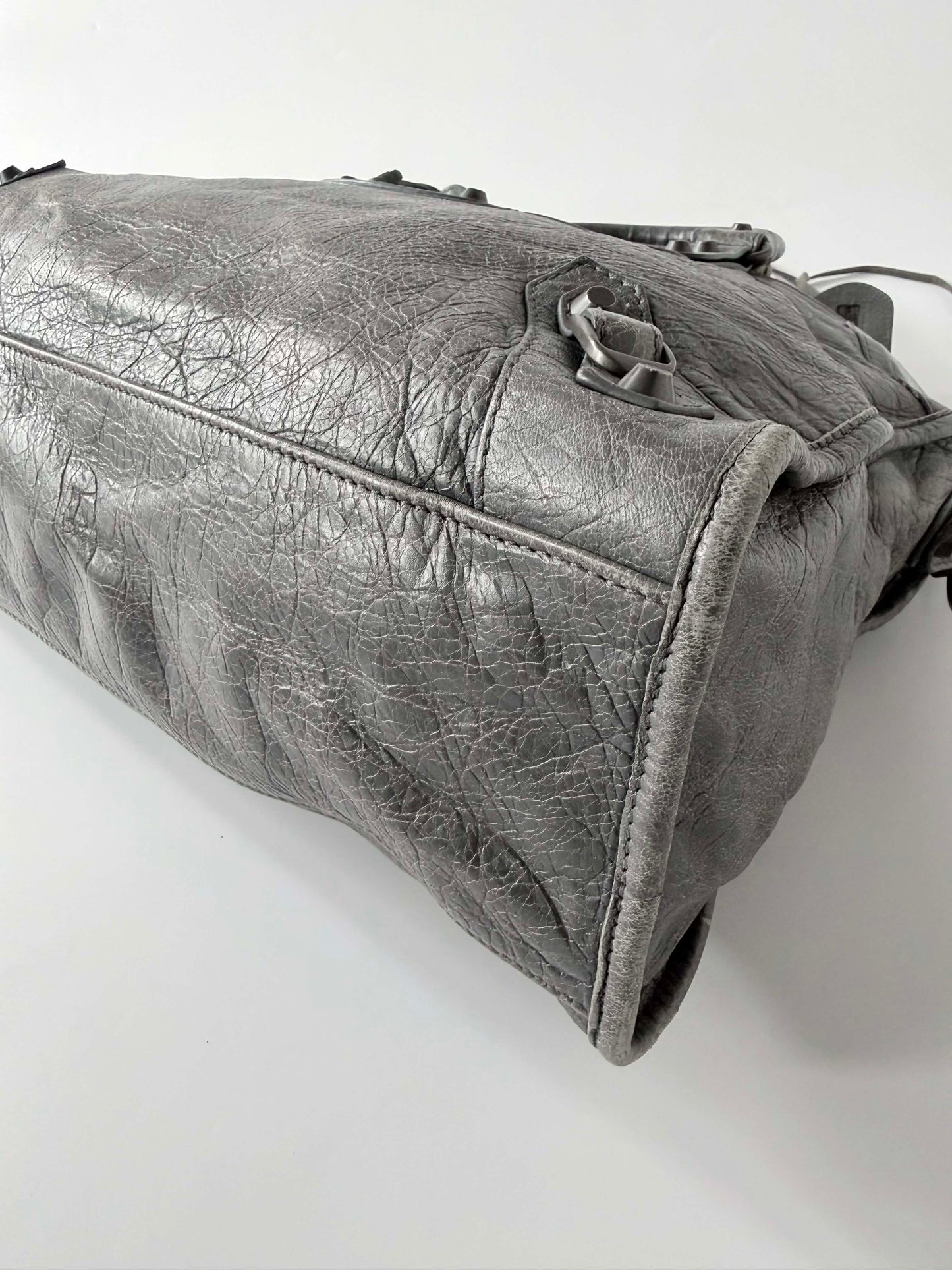 Balenciaga Gris Tarmac Motorcycle City Bag