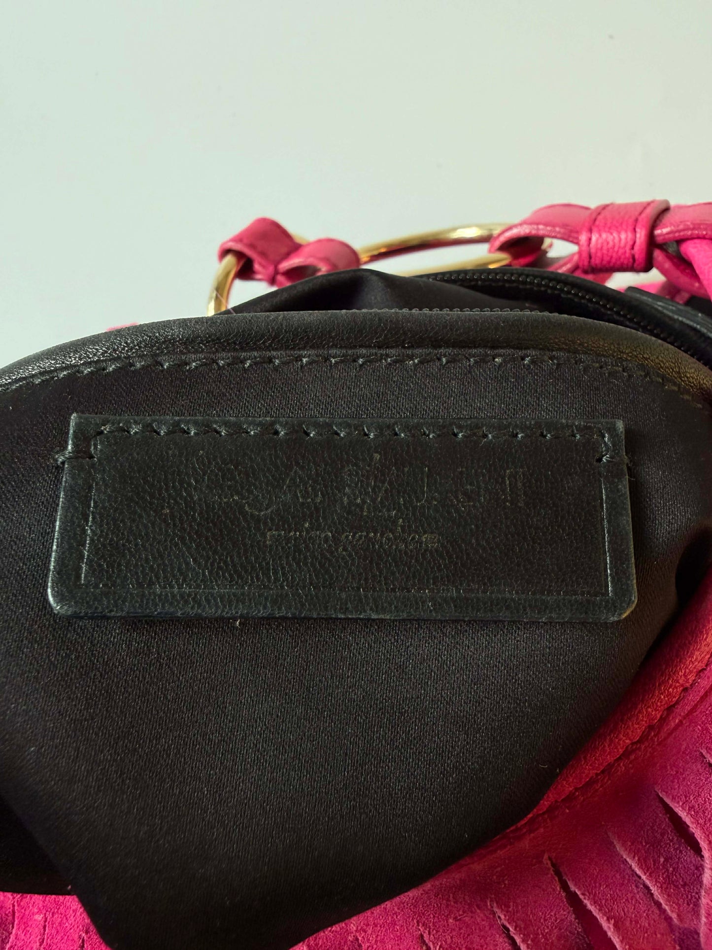 Yves Saint Laurent Bohome Pink Fringed Suede Hobo Bag