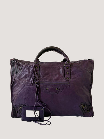2000’s Rare Balenciaga Purple XL Classic RH Bag