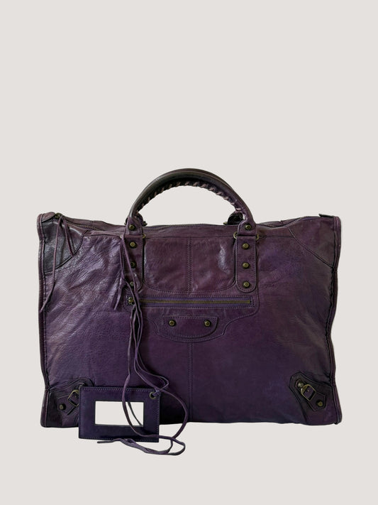 2000’s Rare Balenciaga Purple XL Classic RH Bag