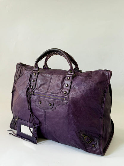2000’s Rare Balenciaga Purple XL Classic RH Bag