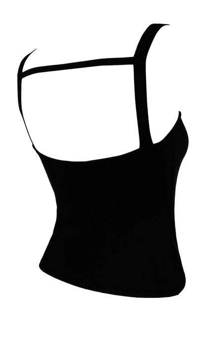S/S 1998 Gucci by Tom Ford Black Bodycon Stretch Strap Top