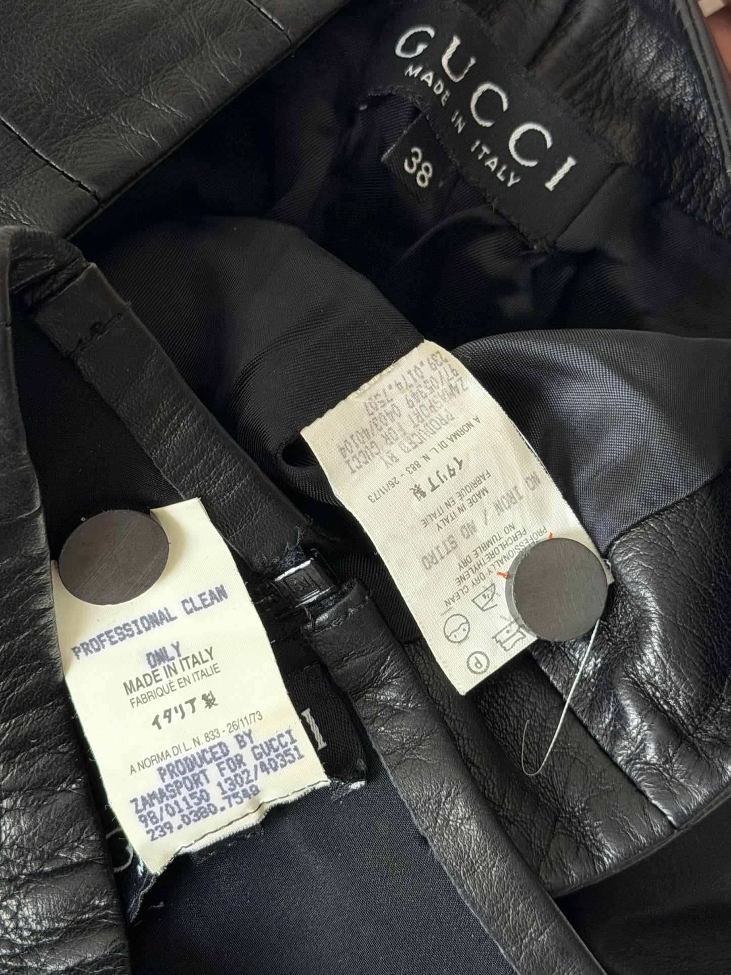 1997-1998 Gucci by Tom Ford Black Leather Tube & Pants Set