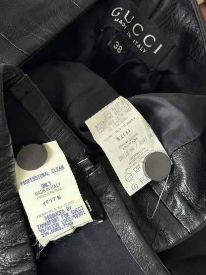 1997-1998 Gucci by Tom Ford Black Leather Tube & Pants Set