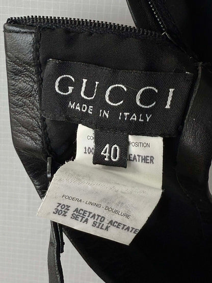 1997-1998 Gucci by Tom Ford Black Leather Tube & Pants Set