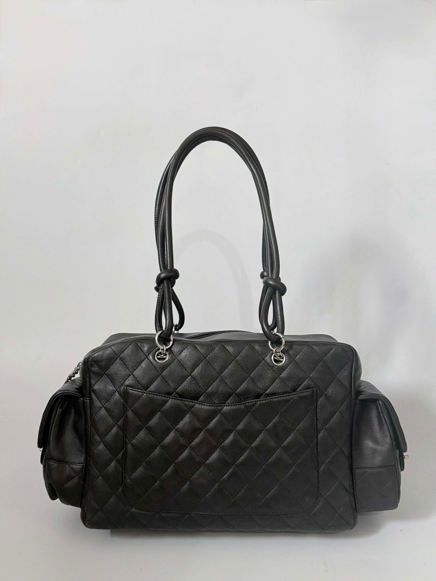 Chanel Black Quilted Leather Ligne Cambon Reporter Bag