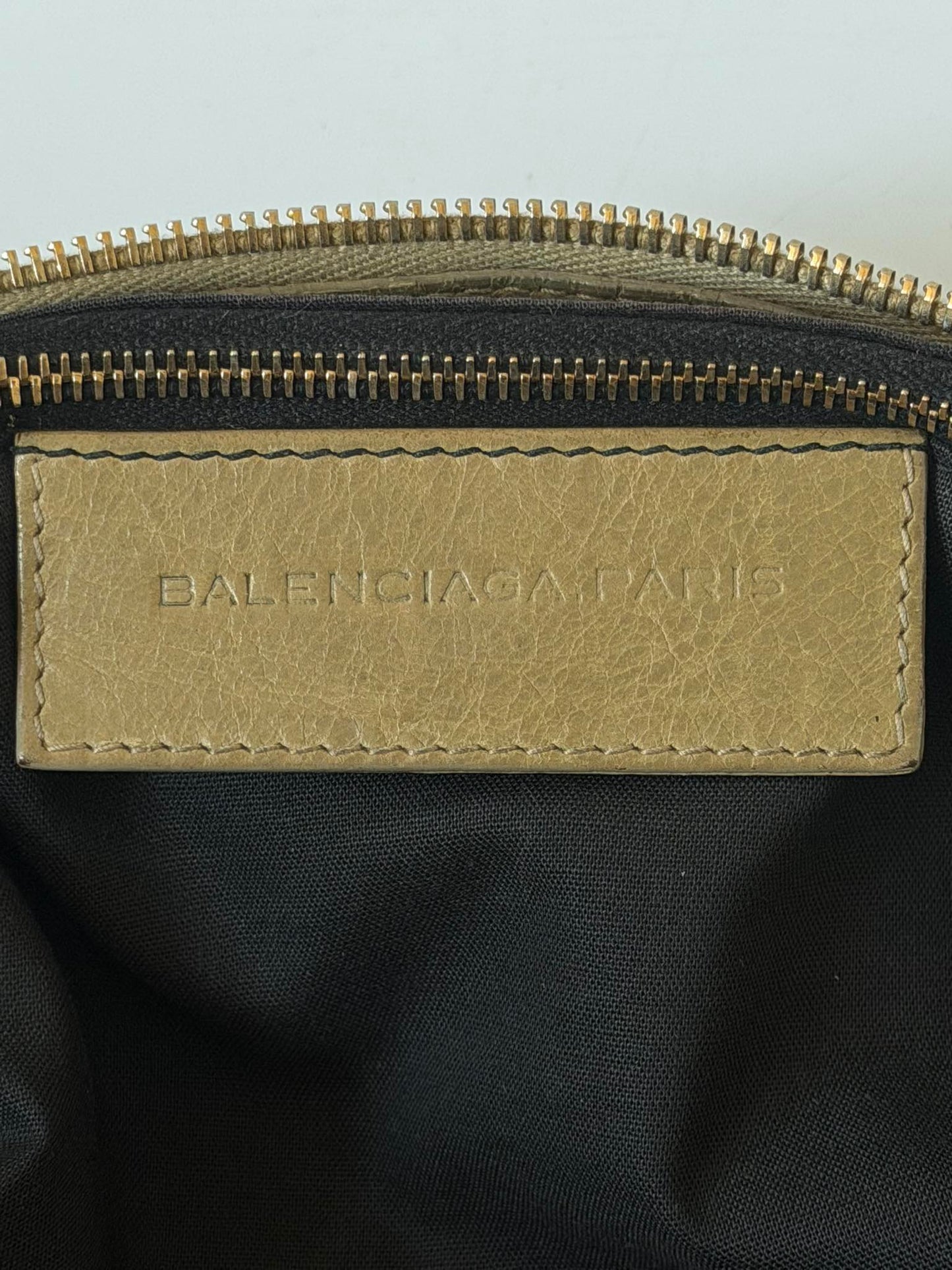 2000’s Balenciaga Beige Giant 12 Gold Motorcross City Bag