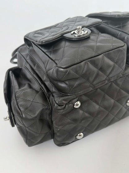 Chanel Black Quilted Leather Ligne Cambon Reporter Bag