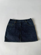 1990s-2000s Chanel Indigo Denim Sleeveless Vest & Skirt Set