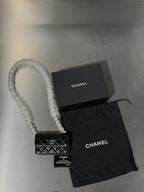 Chanel Black Quilted Maxi Pearls Wallet on Chain Bag