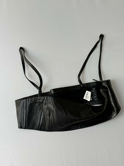 1997-1998 Gucci by Tom Ford Black Leather Tube & Pants Set