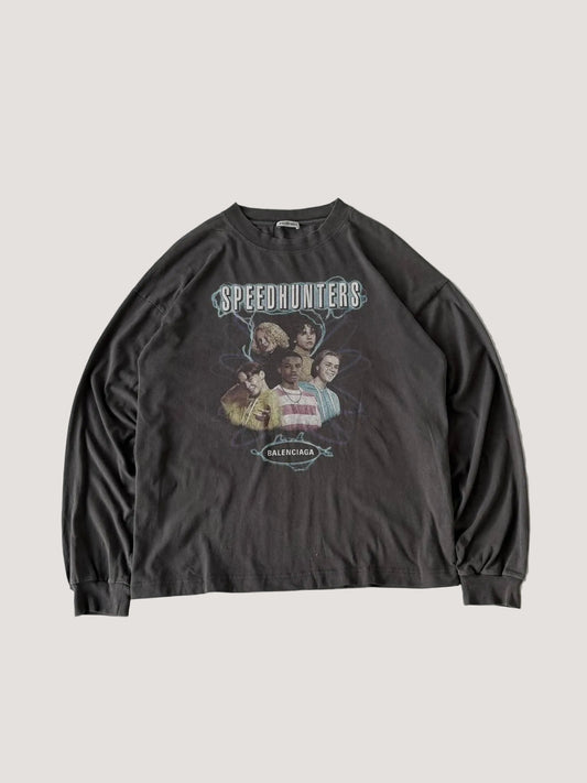 Balenciaga Grey "Speedhunters" Oversized Long-Sleeve T-Shirt