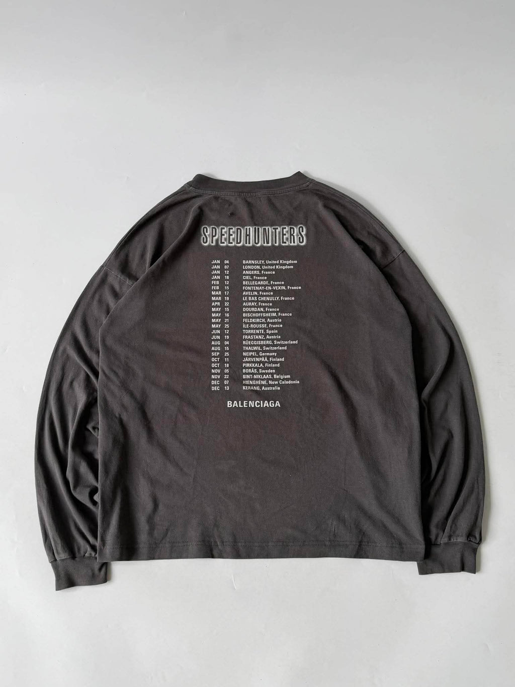 Balenciaga Grey "Speedhunters" Oversized Long-Sleeve T-Shirt