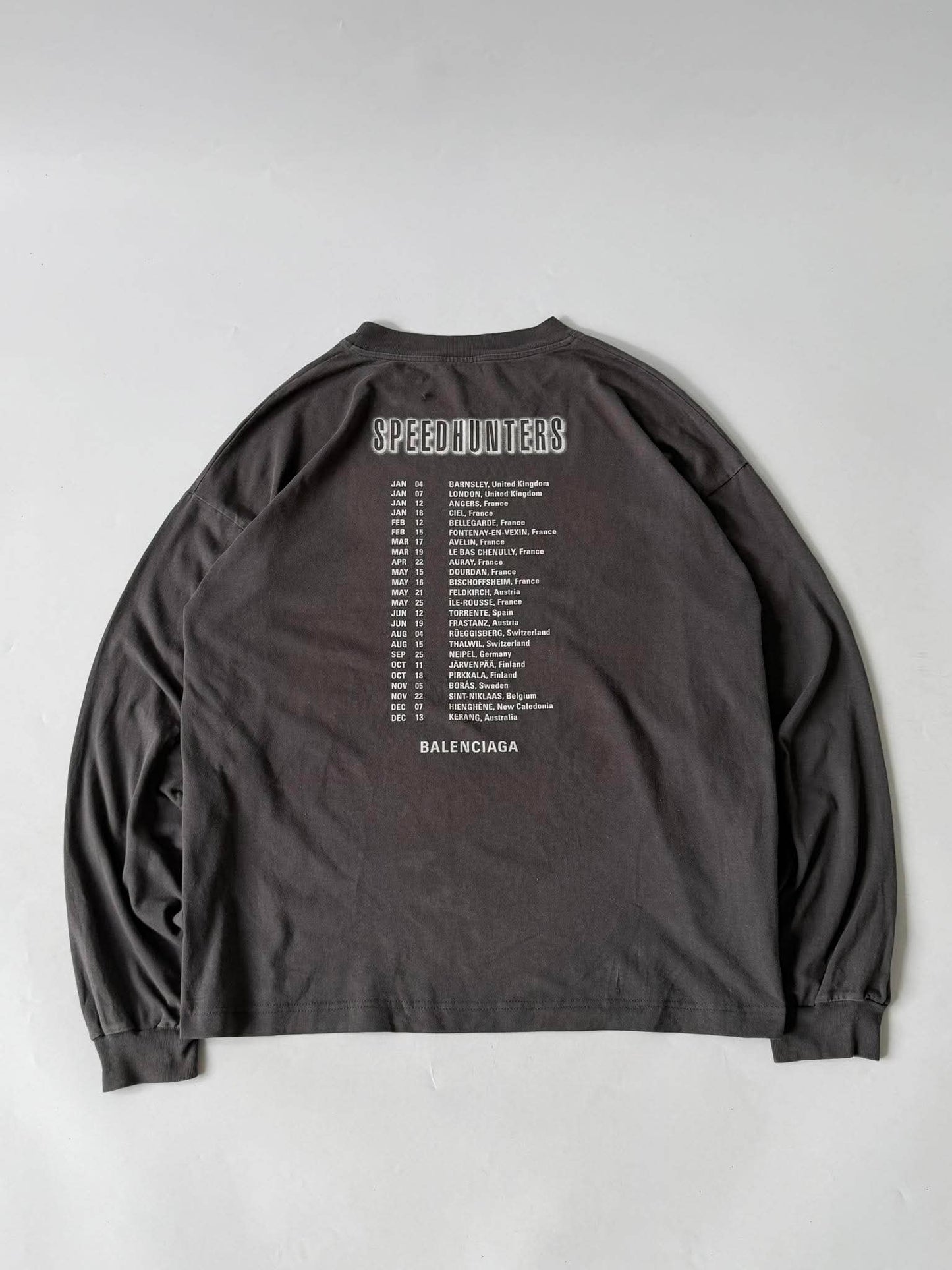Balenciaga Grey "Speedhunters" Oversized Long-Sleeve T-Shirt