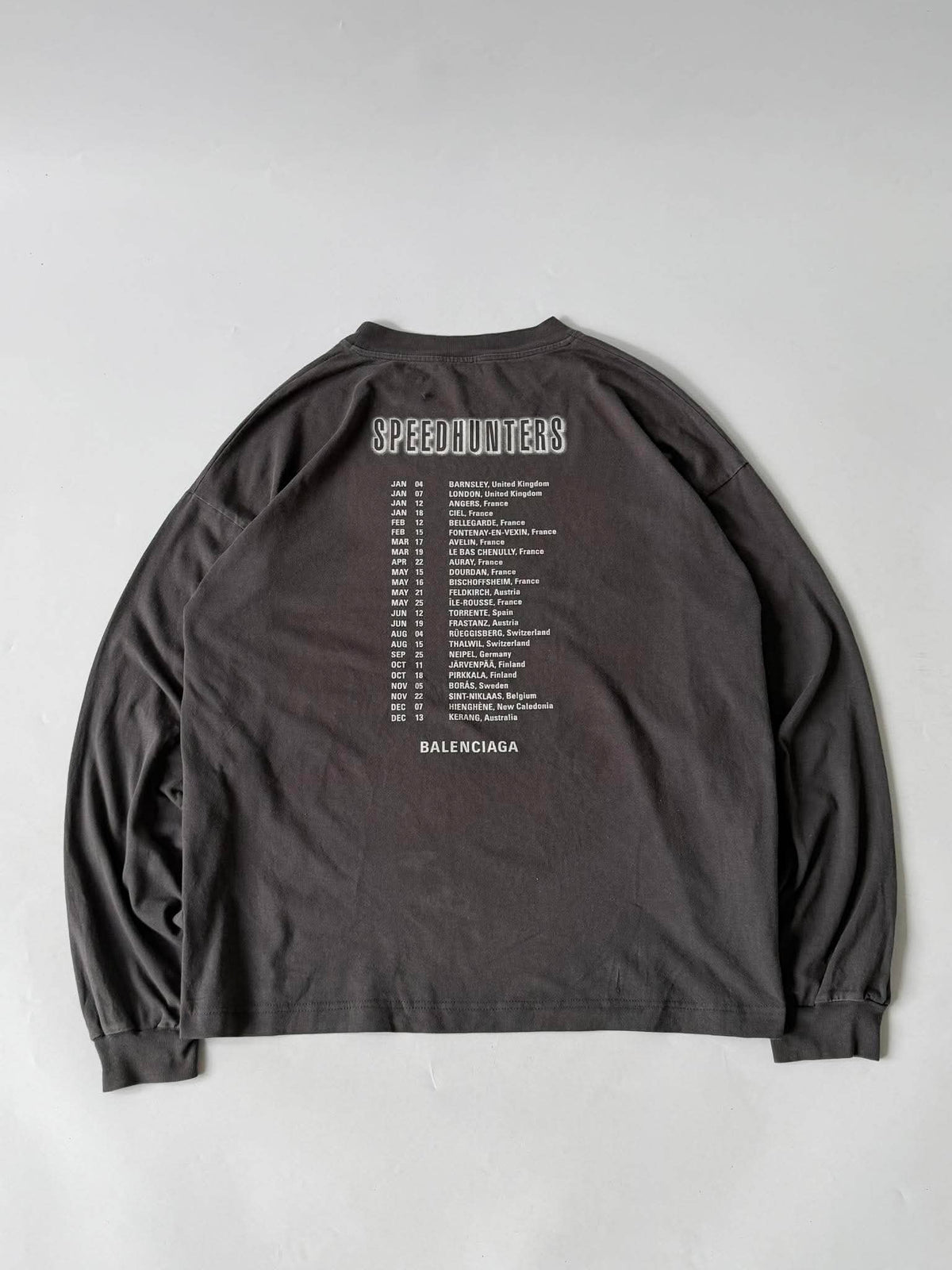 Balenciaga Grey "Speedhunters" Oversized Long-Sleeve T-Shirt