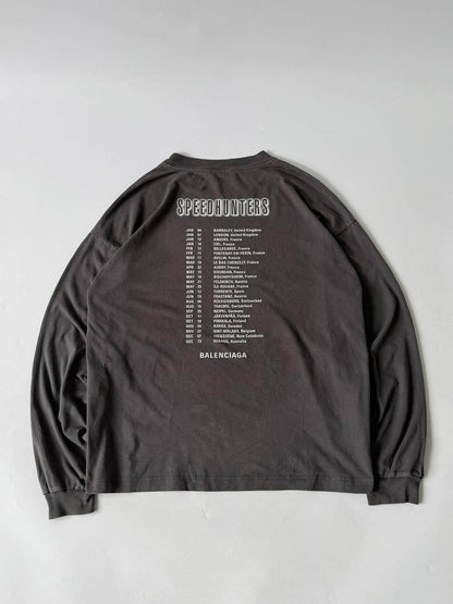 Balenciaga Grey "Speedhunters" Oversized Long-Sleeve T-Shirt