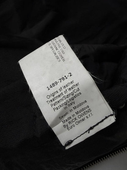 Rick Owens Black Leather Stooges Biker Jacket