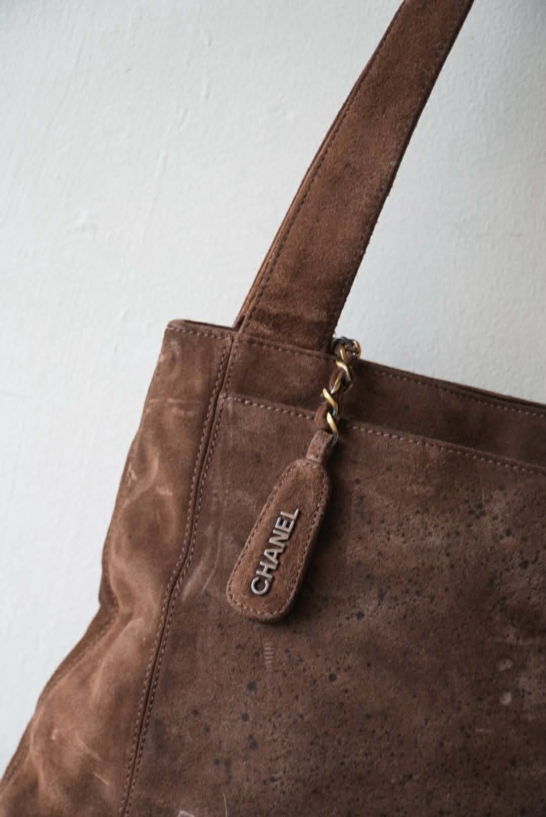 Vintage Chanel Suede Brown Bag