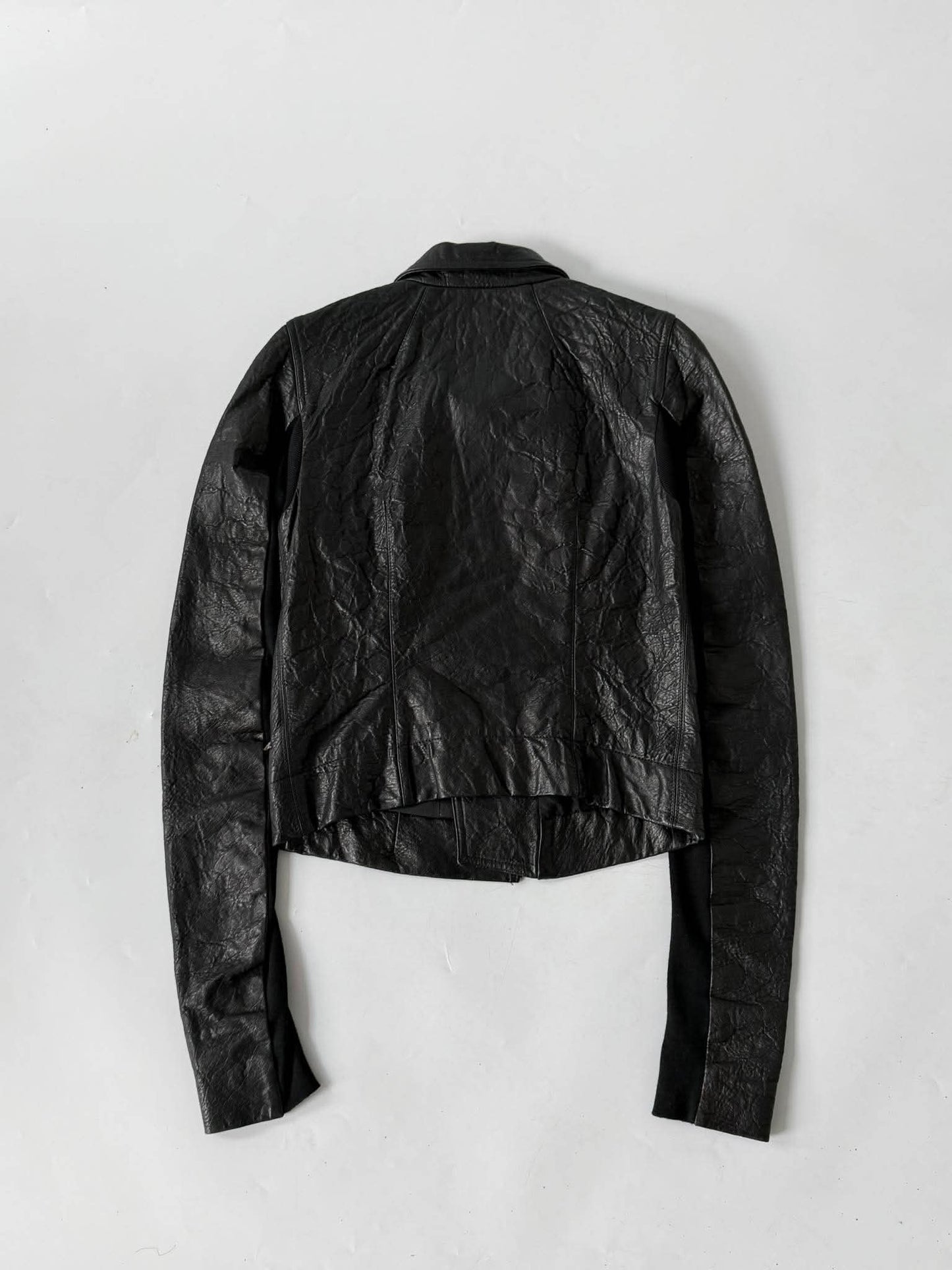 Rick Owens Black Leather Stooges Biker Jacket