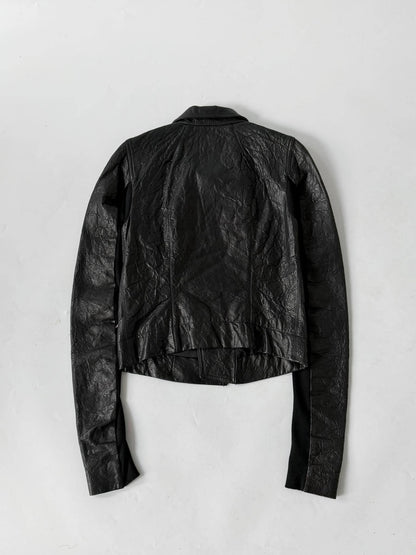 Rick Owens Black Leather Stooges Biker Jacket