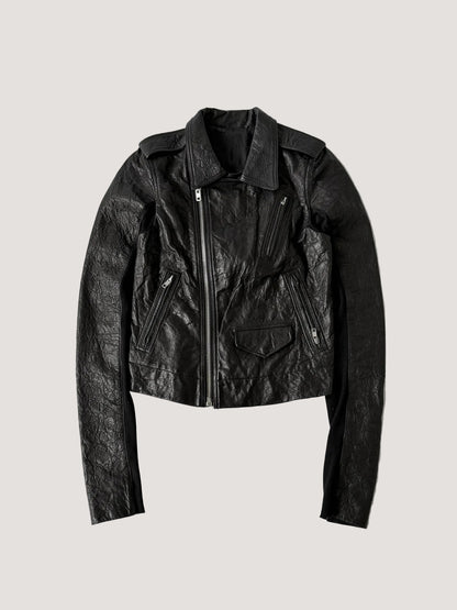 Rick Owens Black Leather Stooges Biker Jacket